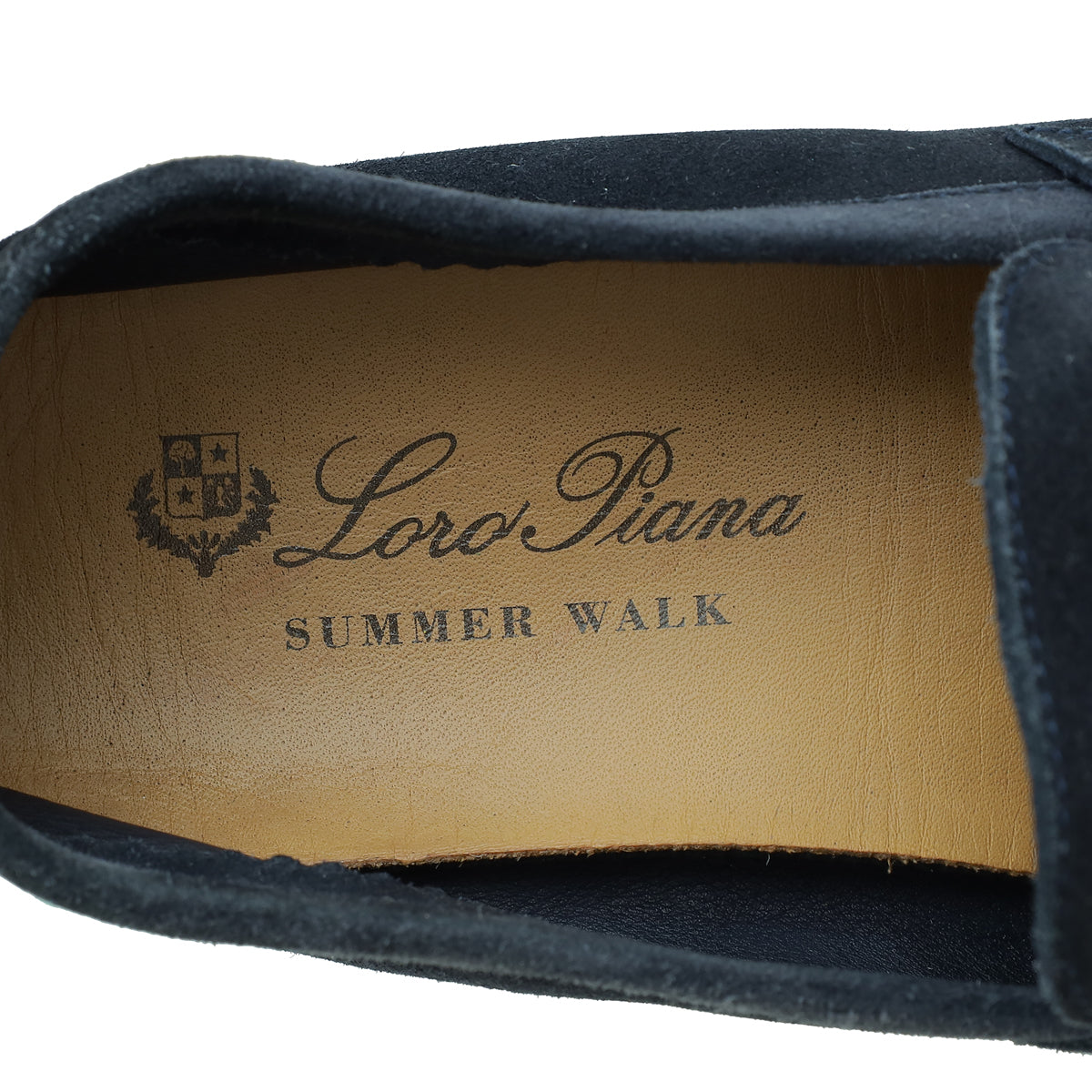 Loro Piana Navy Blue Summer Charms Walk Loafers 35.5