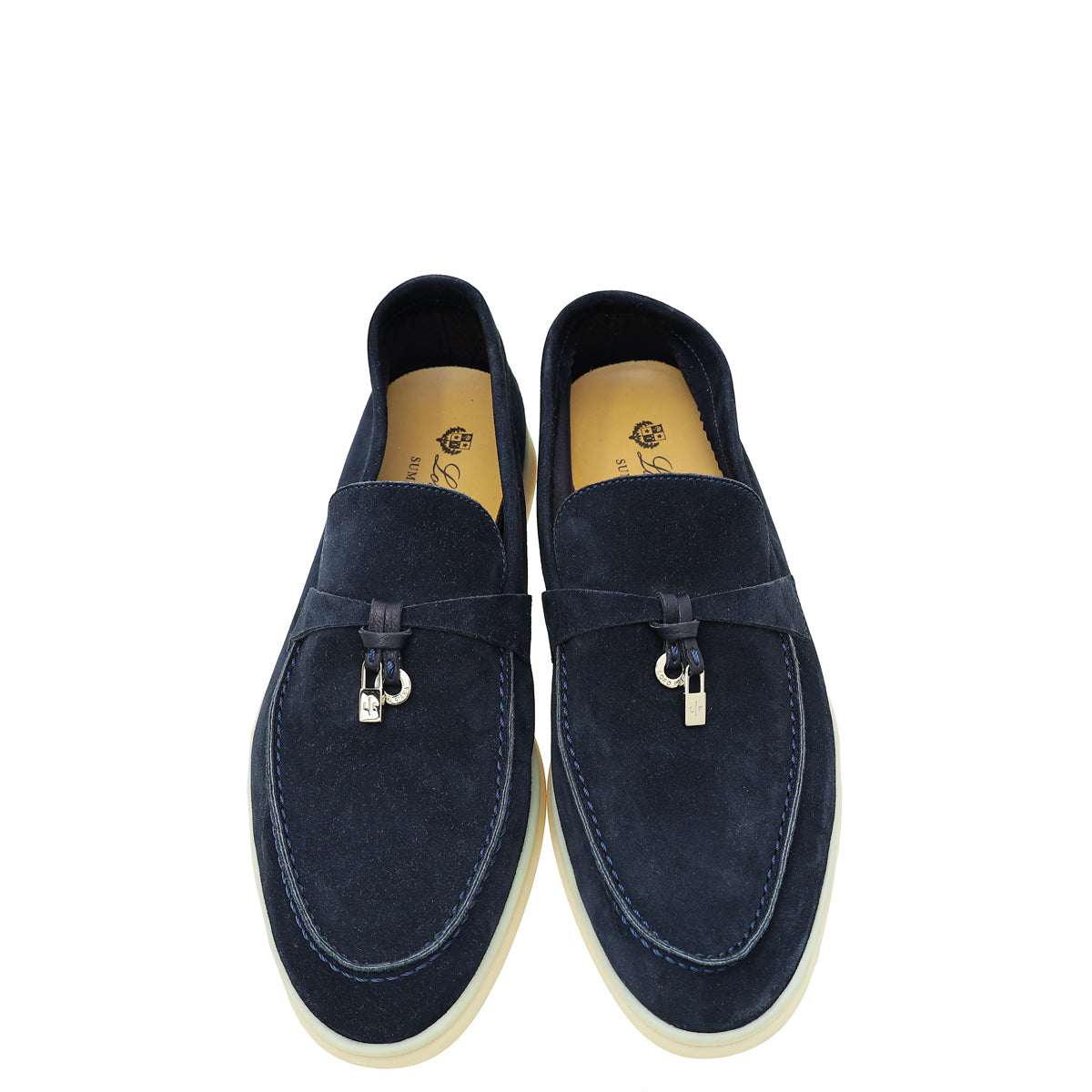 Loro Piana Navy Blue Summer Charms Walk Loafers 37.5 – THE CLOSET