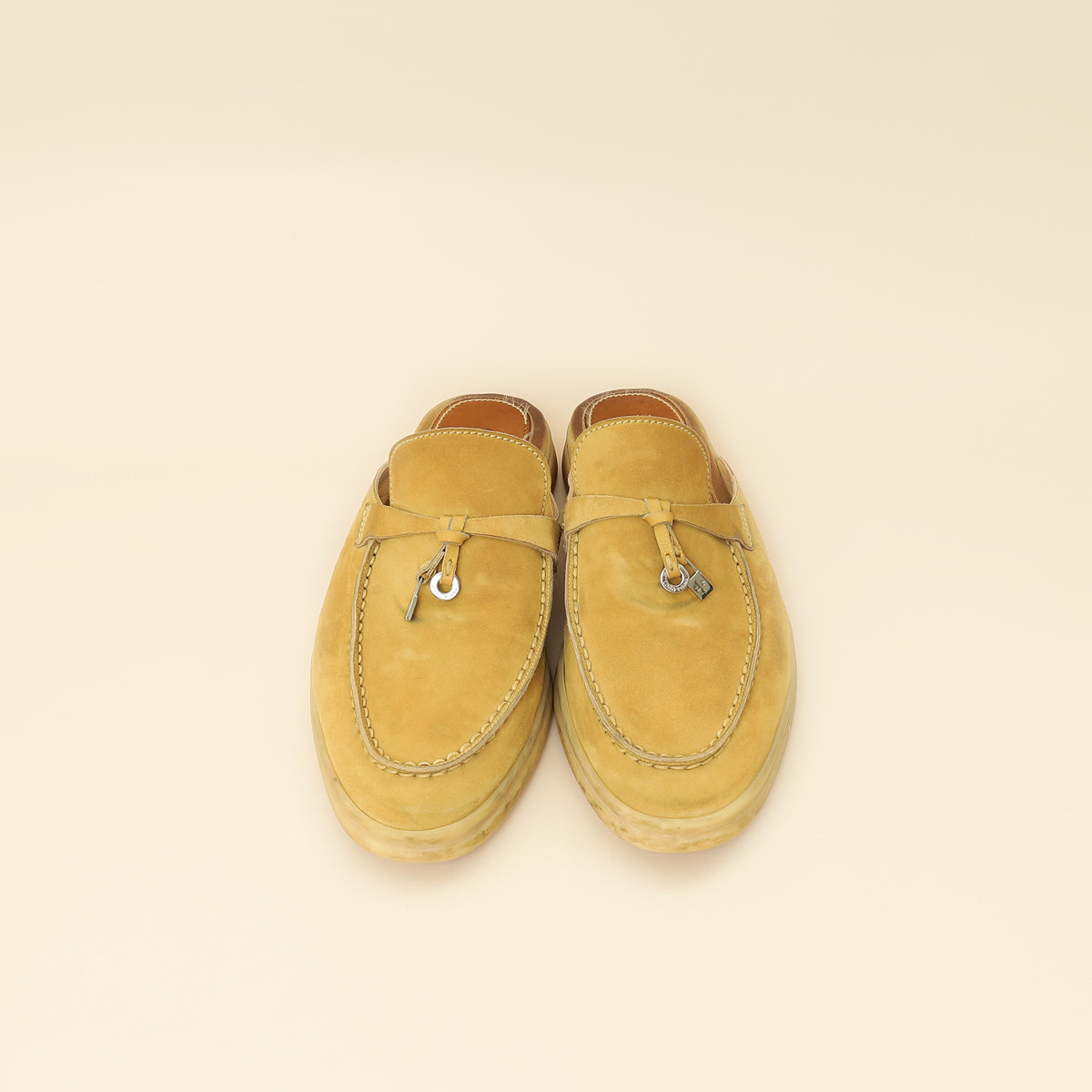 Loro Piana Beige Babouche Charms Walk Loafer 37.5-Loro Piana-THE CLOSET