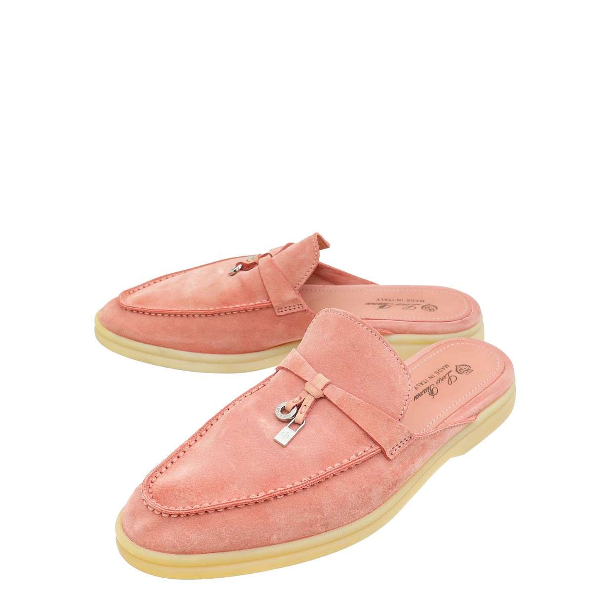 Loro Piana Sorbet Pink Charms Walk Babouche Loafer 37.5-Loro Piana-THE CLOSET