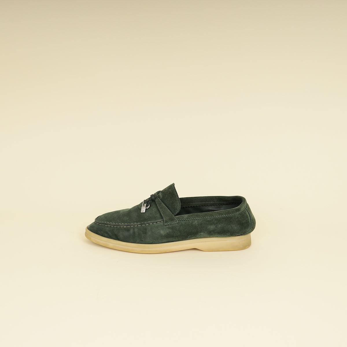 Loro Piana Green Glass Summer Charms Walk Loafers 37-Loro Piana-THE CLOSET