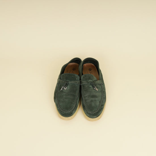 Loro Piana Green Glass Summer Charms Walk Loafers 37-Loro Piana-THE CLOSET