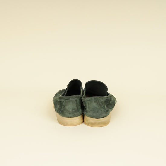 Loro Piana Green Glass Summer Charms Walk Loafers 37-Loro Piana-THE CLOSET