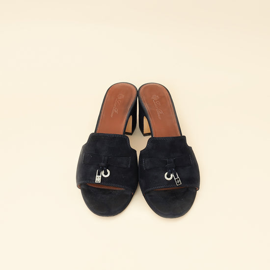 Loro Piana Navy Blue Summer Charms Sandal 37-Loro Piana-THE CLOSET