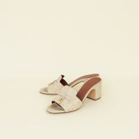 Loro Piana Light Beige Ostrich Summer Charms Sandals 38
