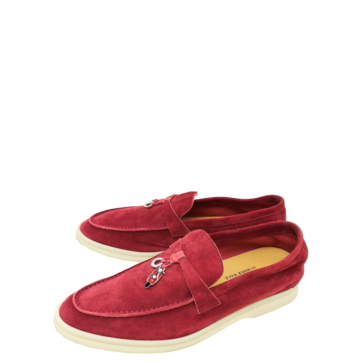 Loro Piana Bright Amaranth Special Edition Summer Walk Charms Loafers 38-Loro Piana-THE CLOSET
