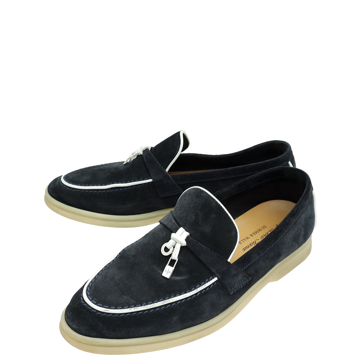 Loro Piana Argo Blue Melange Summer Charms Walk Loafer 38-Loro Piana-THE CLOSET