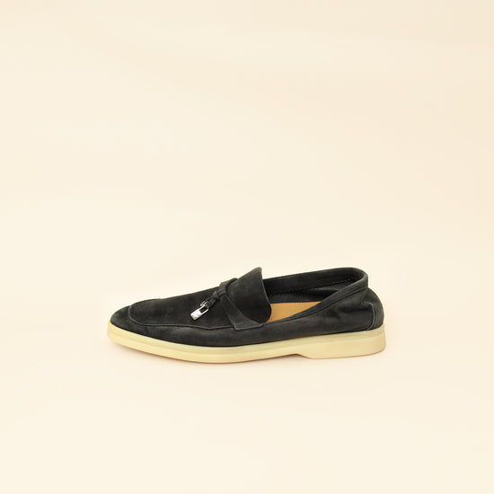 Loro Piana Black Summer Charms Walk Loafers 39-Loro Piana-THE CLOSET