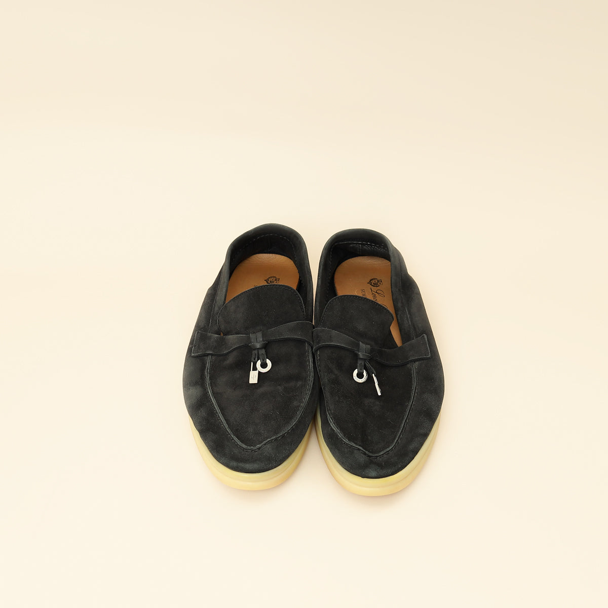 Loro Piana Black Summer Charms Walk Loafers 39-Loro Piana-THE CLOSET
