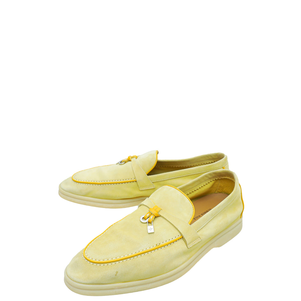 Loro Piana Light Yellow Summer Charms Walk Loafers 40 – THE CLOSET