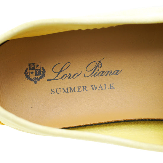 Loro Piana Light Yellow Summer Charms Walk Loafers 40