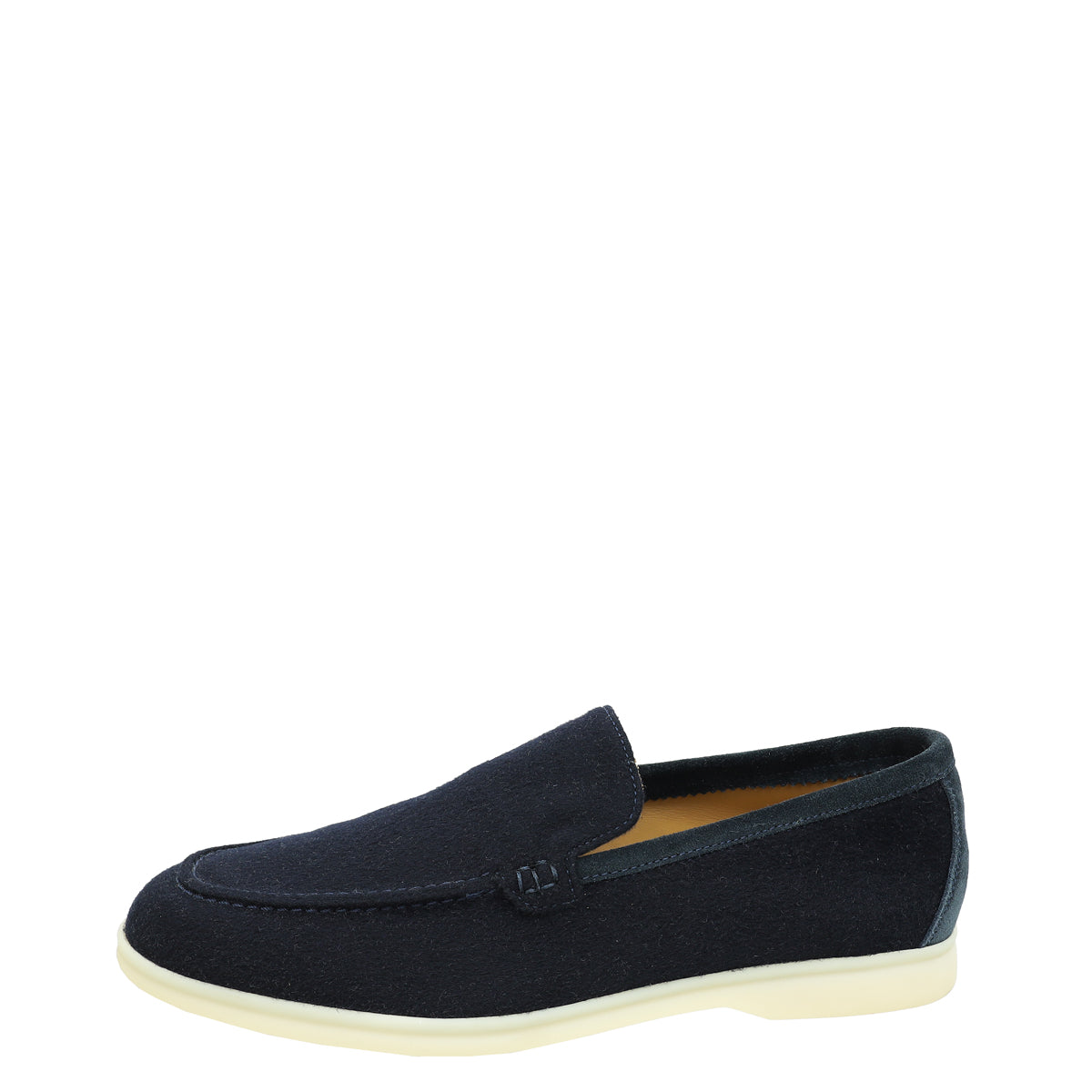 Loro Piana Navy Blue Summer Walk Wool Loafers