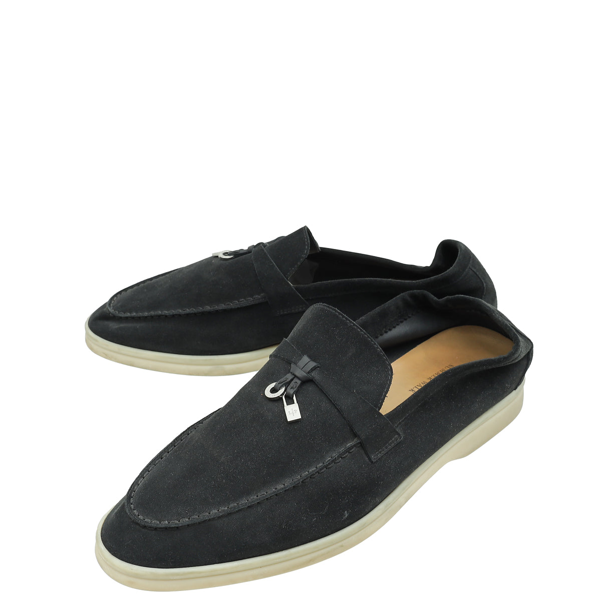 Loro Piana Black Summer Charms Walk Loafer 42