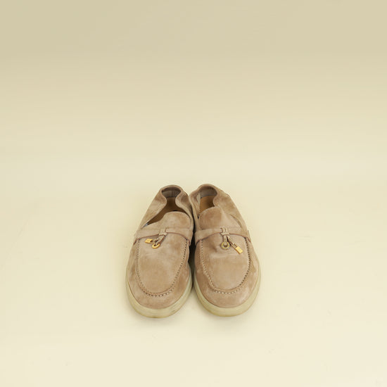Loro Piana Sandstone Summer Charms Walk Loafers 36.5