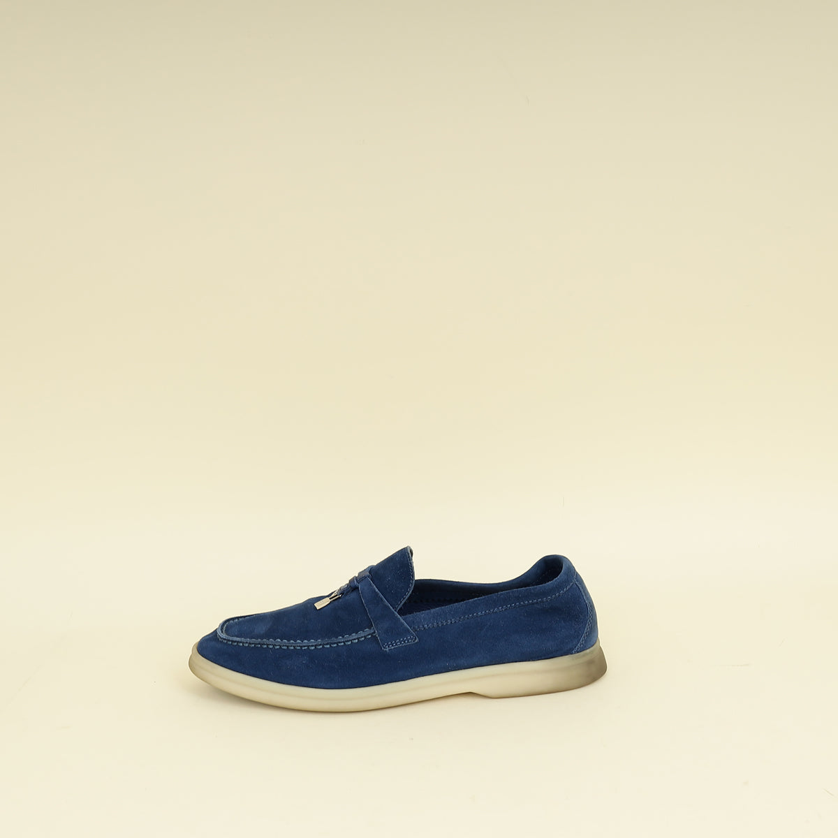 Loro Piana Dark Cerulean Summer Charms Walk Loafers 36.5