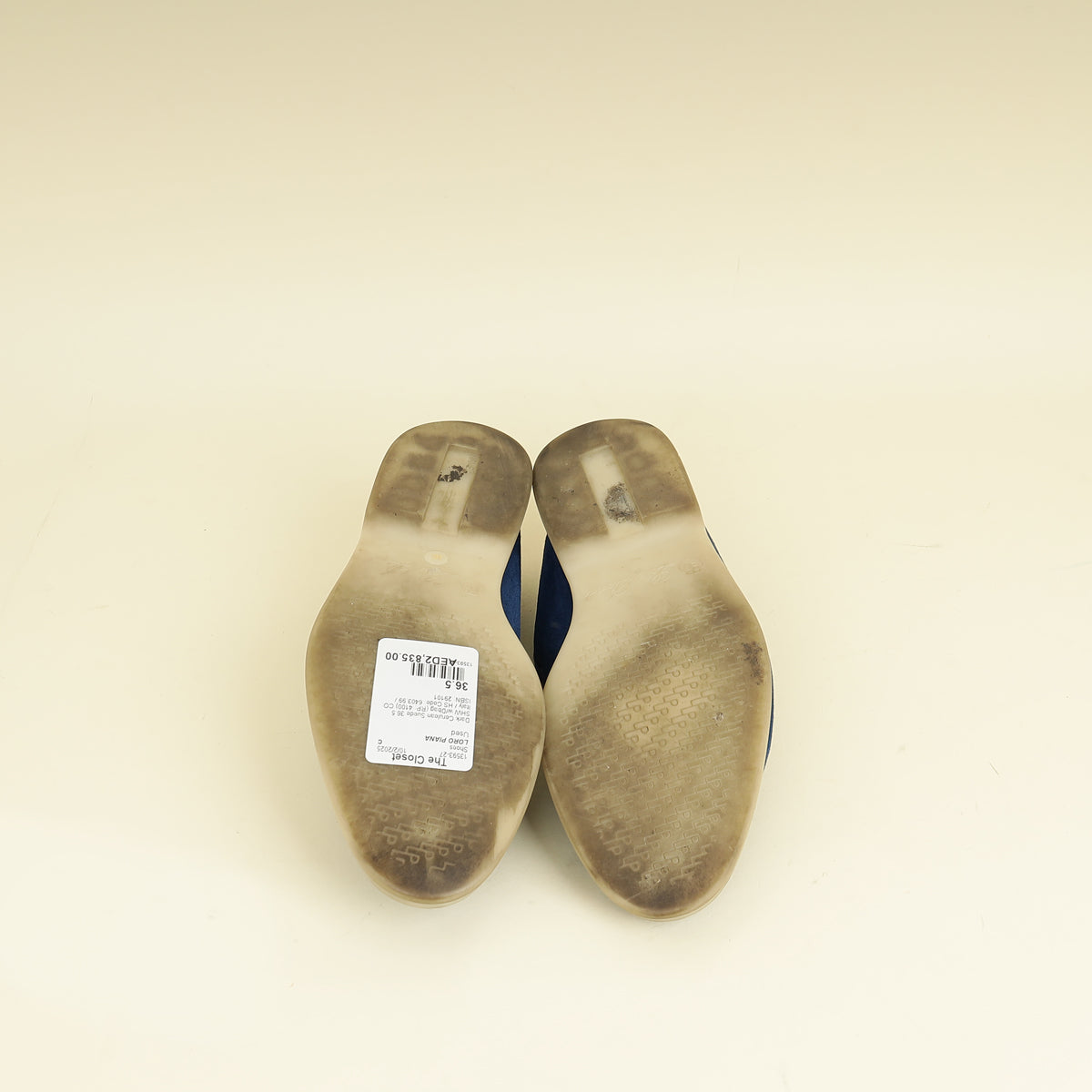 Loro Piana Dark Cerulean Summer Charms Walk Loafers 36.5