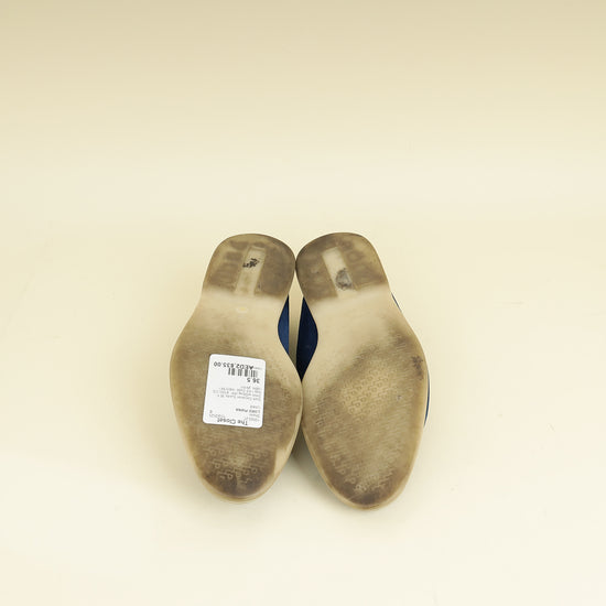 Loro Piana Dark Cerulean Summer Charms Walk Loafers 36.5