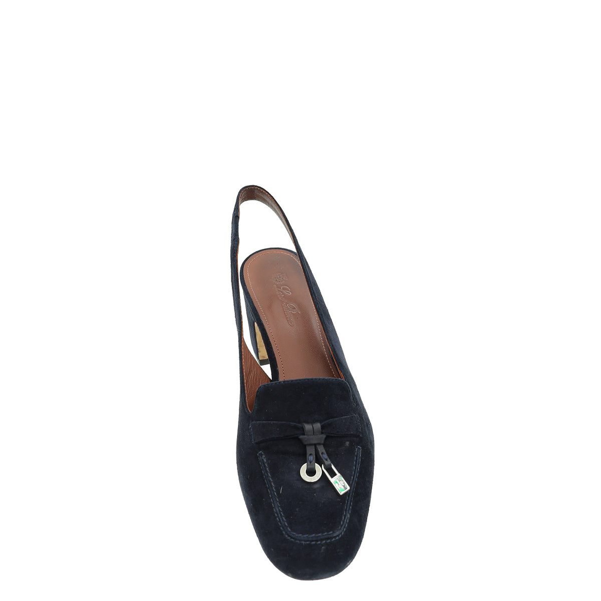 Loro Piana Navy Blue Charms Slingback 36.5-Loro Piana-THE CLOSET