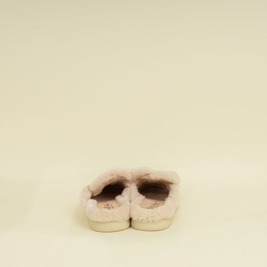 Loro Piana Pink Sand Charms Walk Babouche Loafers 36