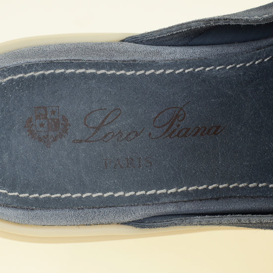 Loro Piana Dark Grey Charms Walk Babouche Loafer 37.5