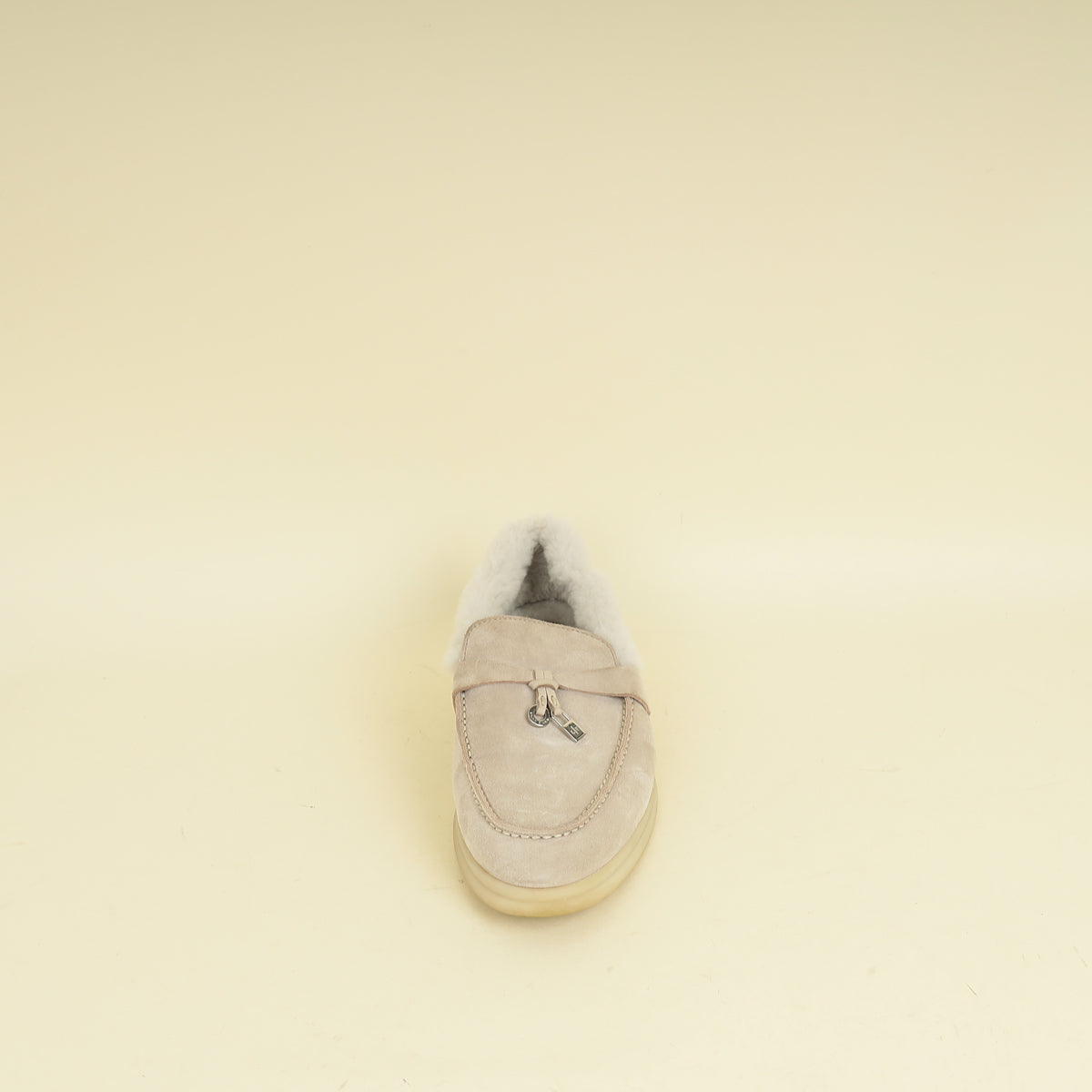 Loro Piana Powder Pearl Summer Charms Fur Walk Loafer 37