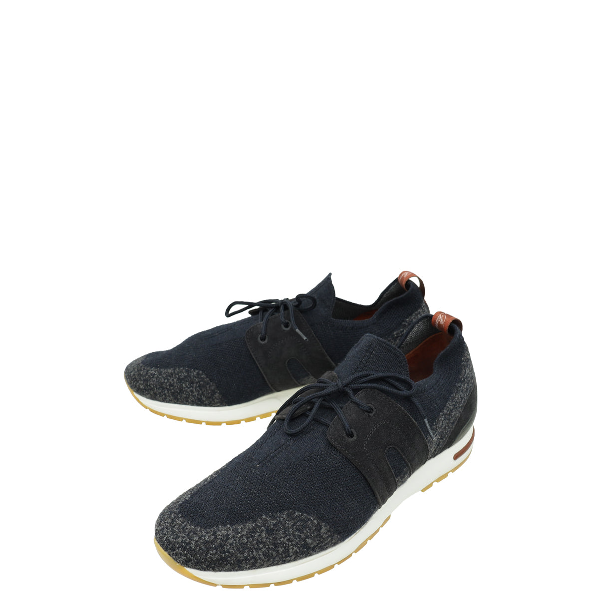 Loro Piana Navy Blue 360 Lp Lady Flexy Walk Wool Sneaker 38.5