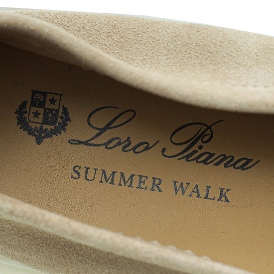 Loro Piana Desert Sand Summer Charm Walk Loafer 38.5