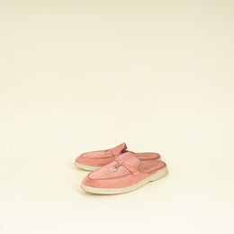 Loro Piana Sorbet Pink Babouche Charms Walk Loafer 38.5