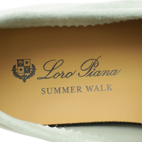 Loro Piana Eucalyptus Summer Charms Walk Loafers 38.5