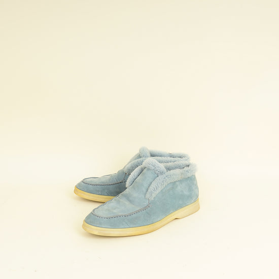 Loro Piana Blue Sapphire Open Walk Ankle Boot 38