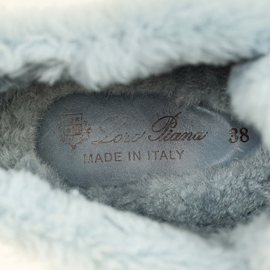 Loro Piana Blue Sapphire Open Walk Ankle Boot 38