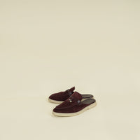 Loro Piana Oxblood Summer Charms Babouche Walk Loafer 39.5