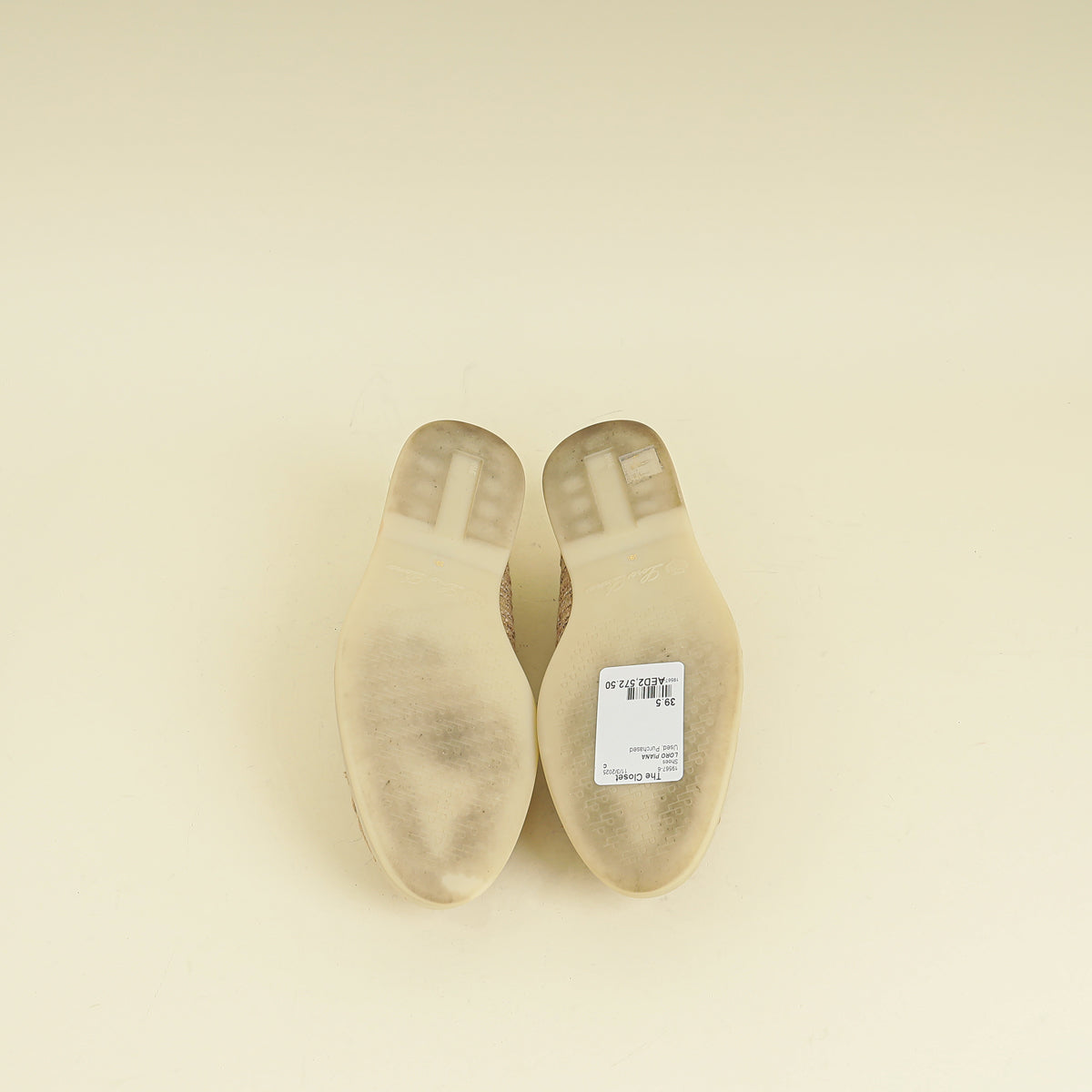 Loro Piana Bicolor Linen Summer Charms Walk Loafers 39.5