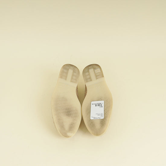 Loro Piana Bicolor Linen Summer Charms Walk Loafers 39.5