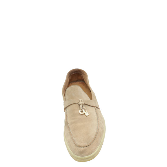 Loro Piana Beige Summer Charms Walk Loafer 36.5