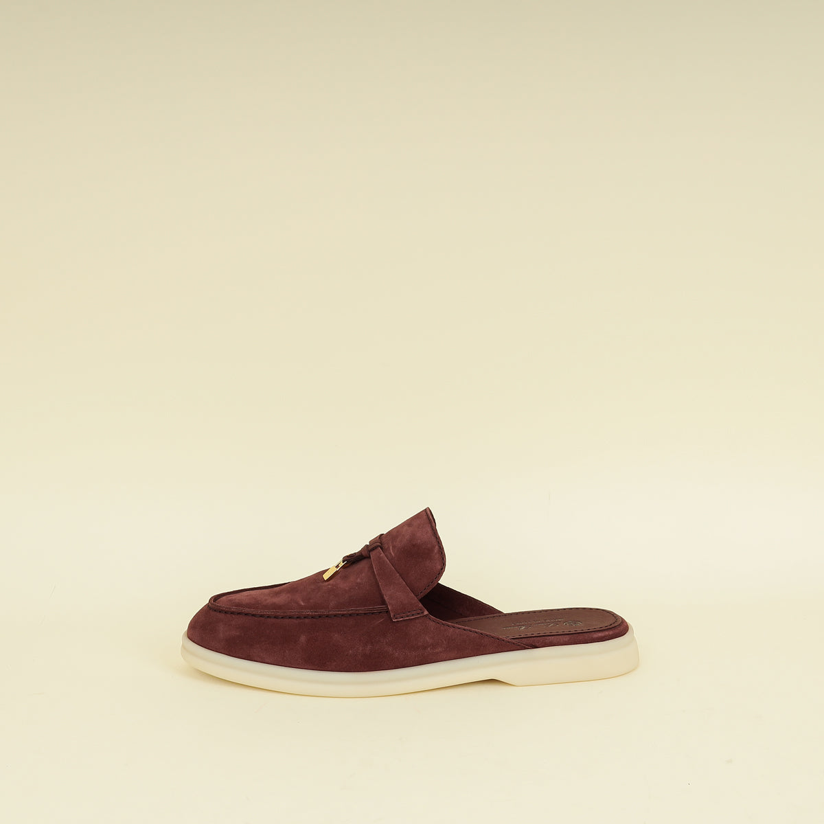 Loro Piana Oxblood Suede Babouche Charms Walk Loafer 39.5