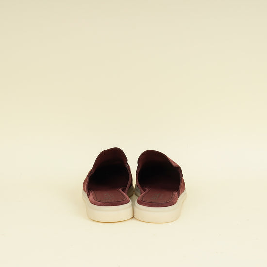 Loro Piana Oxblood Suede Babouche Charms Walk Loafer 39.5