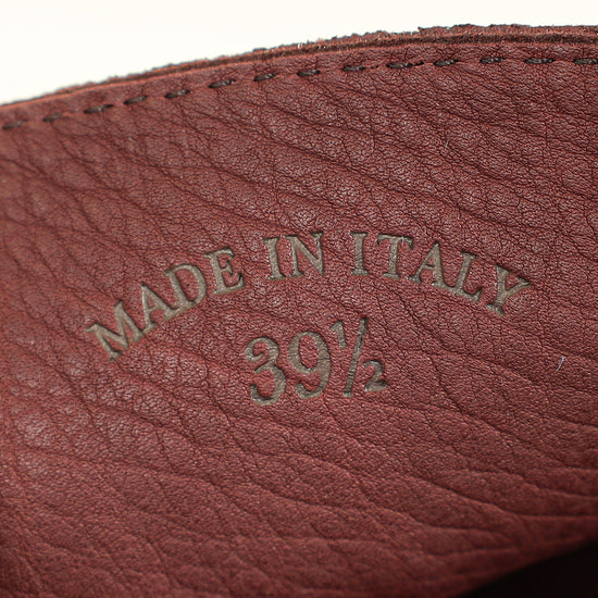 Loro Piana Oxblood Suede Babouche Charms Walk Loafer 39.5