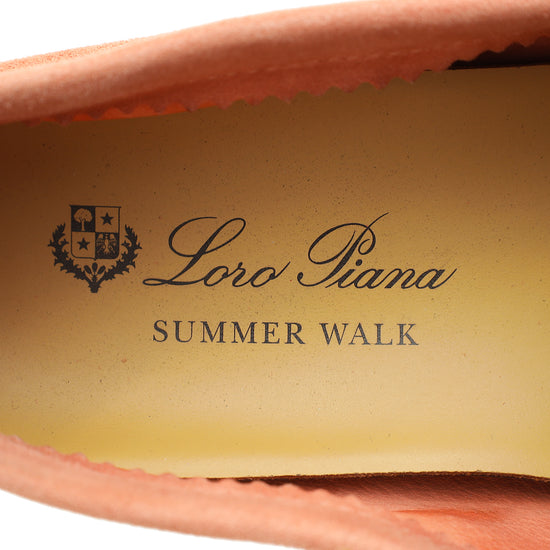 Loro Piana Sorbet Pink Summer Charm Walk Suede Loafer 39