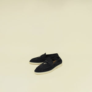 Loro Piana Black Summer Charms Walk Loafer 39