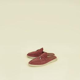 Loro Piana Old Rose Babouche Charms Walk Loafers 40