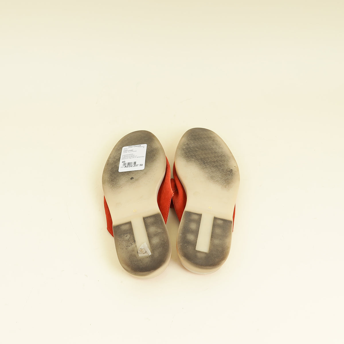 Loro Piana Orange Flamme Babouche Charms Walk Loafer 40