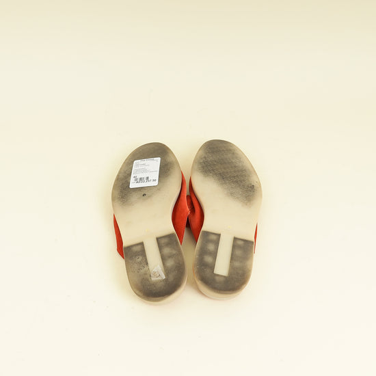 Loro Piana Orange Flamme Babouche Charms Walk Loafer 40