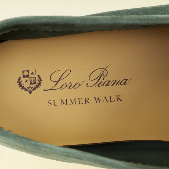 Loro Piana Class Green Summer Charms Walk Loafer 41.5