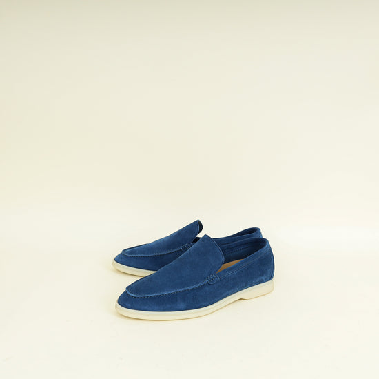 Loro Piana Cobalt Ink Summer Walk Suede Loafer 41.5