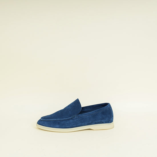 Loro Piana Cobalt Ink Summer Walk Suede Loafer 41.5