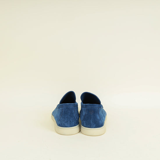 Loro Piana Cobalt Ink Summer Walk Suede Loafer 41.5