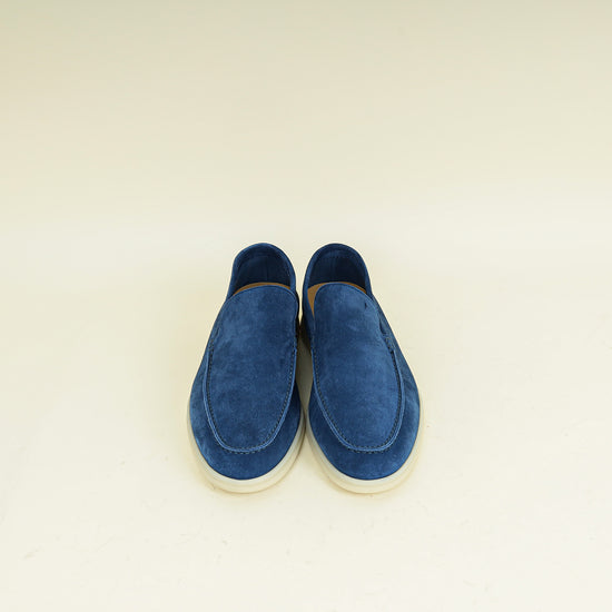 Loro Piana Cobalt Ink Summer Walk Suede Loafer 41.5