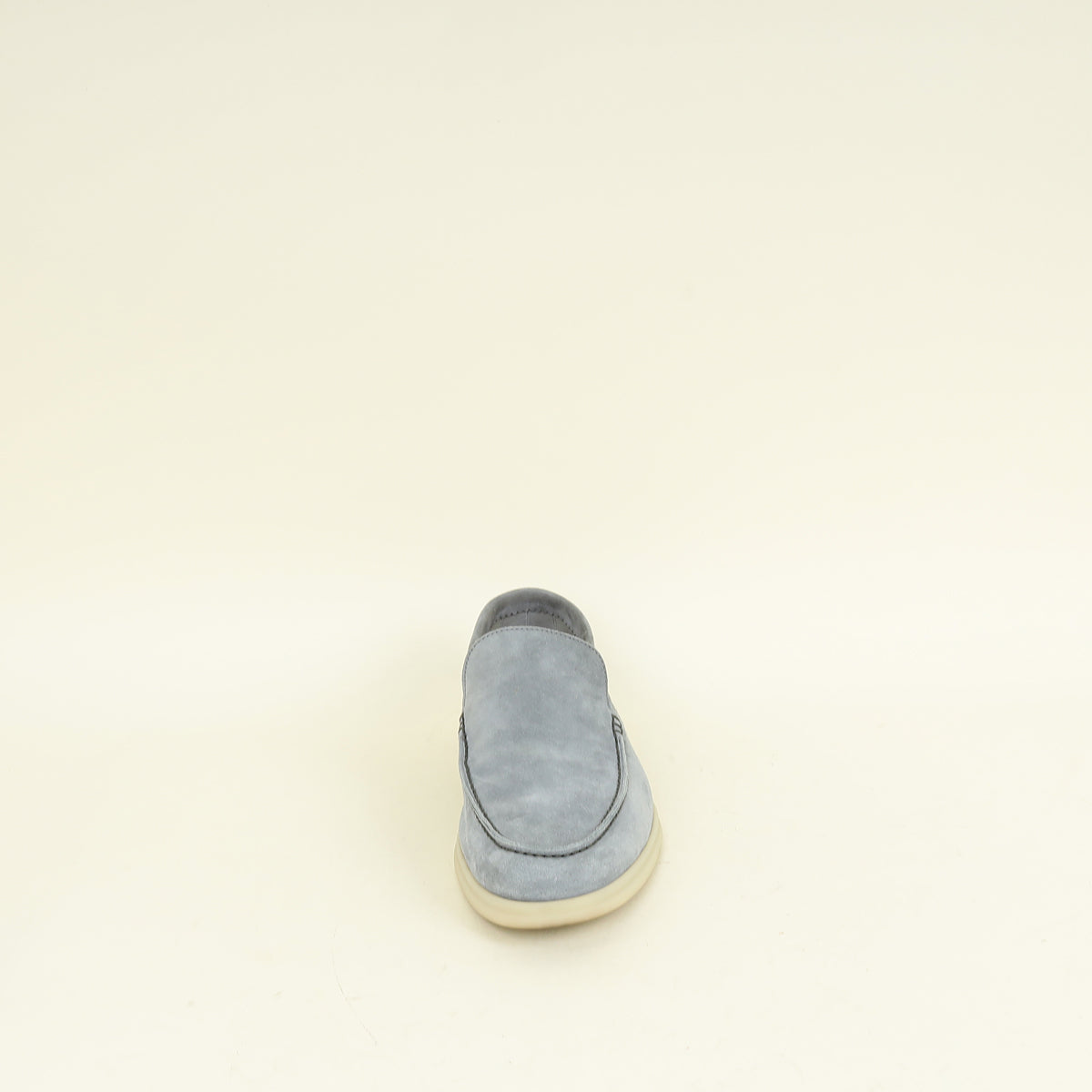 Loro Piana Gull Gray Summer Walk Suede Loafer 41