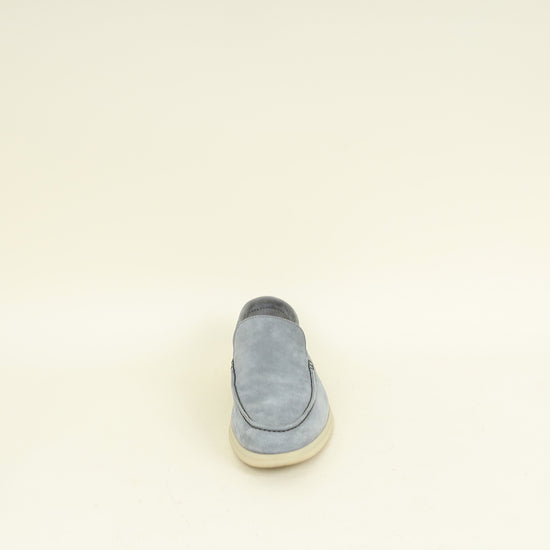 Loro Piana Gull Gray Summer Walk Suede Loafer 41
